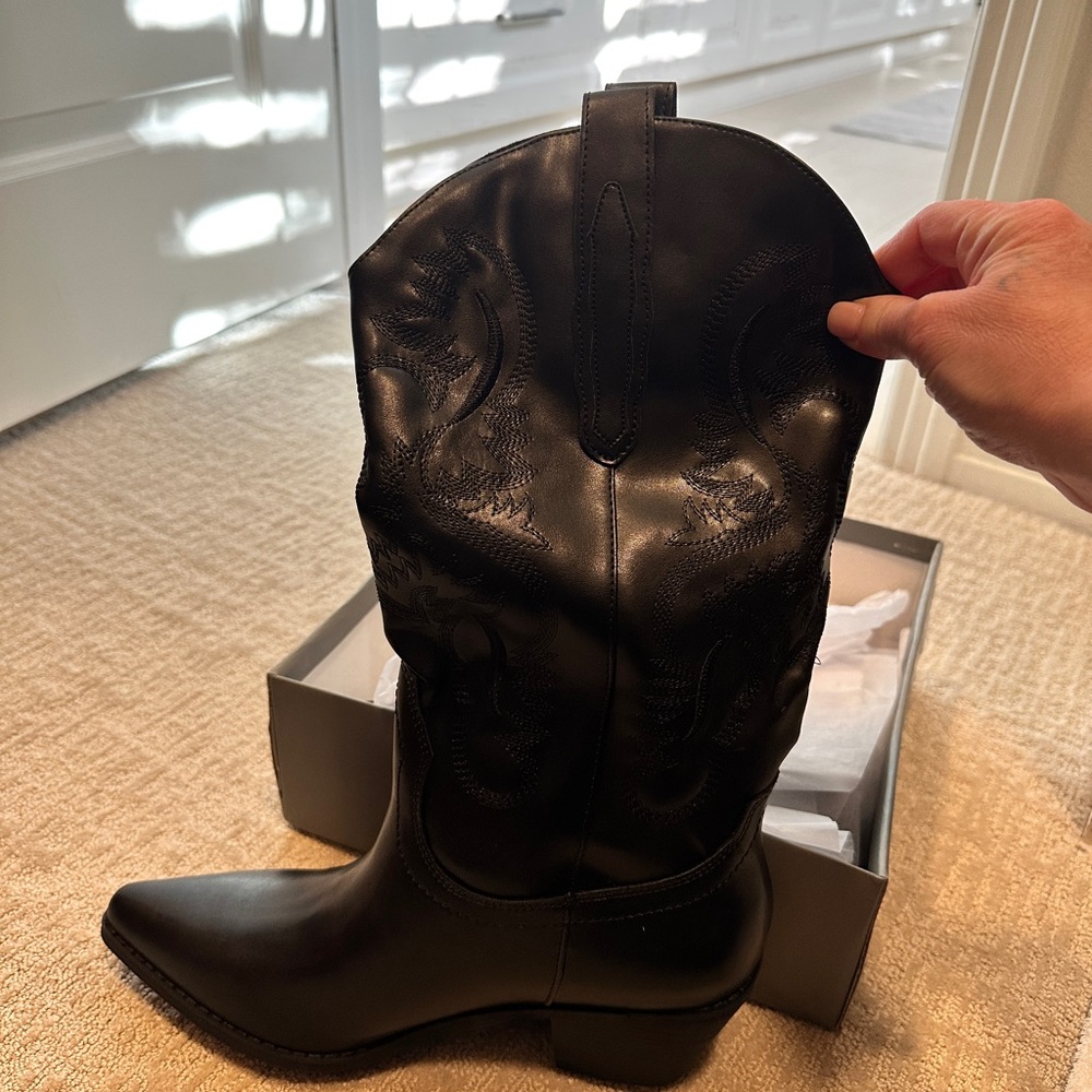 Brand new black cowboy boots